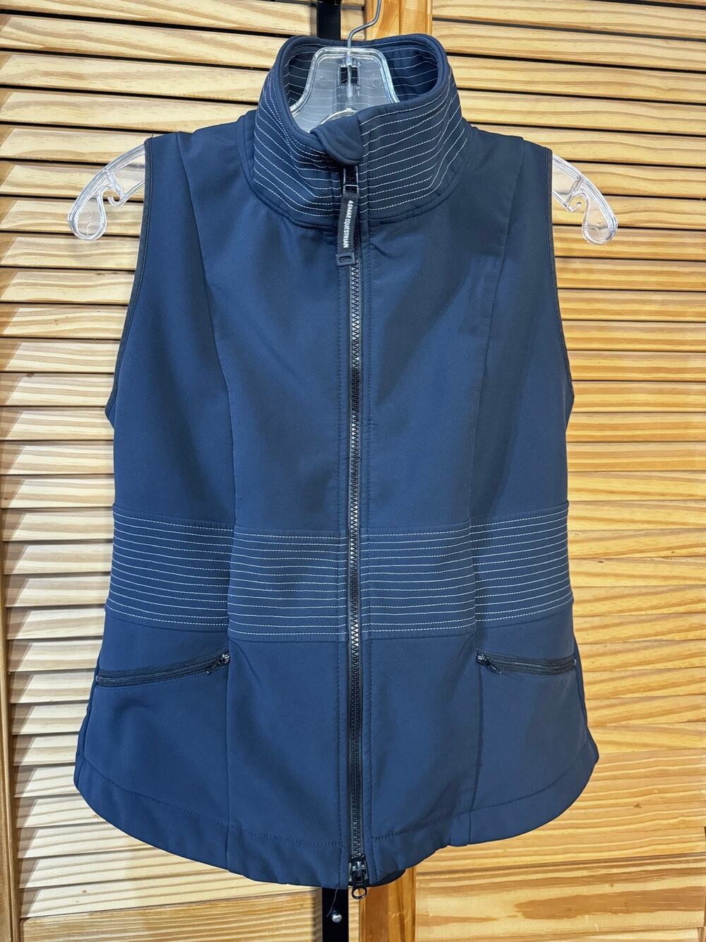 Noel Asmar Equestrian Navy Blue Contrast Stitch Full Zip Jacket Womens Size XS